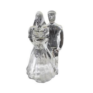 Cristal d' Arques France Lead Crystal Bride & Groom Wedding Anniversary Cake Top
